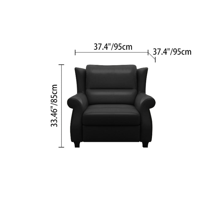 Moderner Luxus-Ledersessel aus Massivholz mit ergonomischer Rückenlehne und Armlehnen für Wohnzimmer und Schlafzimmer 