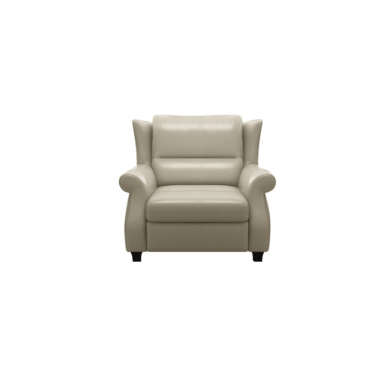 Chaise d’appoint moderne en cuir de luxe et bois massif avec dossier ergonomique et accoudoirs pour salon et chambre 