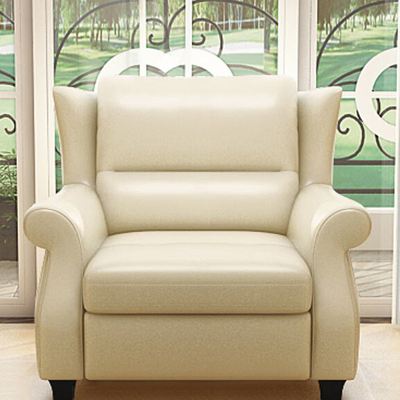 Chaise d’appoint moderne en cuir de luxe et bois massif avec dossier ergonomique et accoudoirs pour salon et chambre 