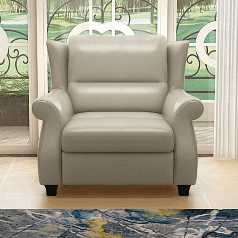 Chaise d’appoint moderne en cuir de luxe et bois massif avec dossier ergonomique et accoudoirs pour salon et chambre 
