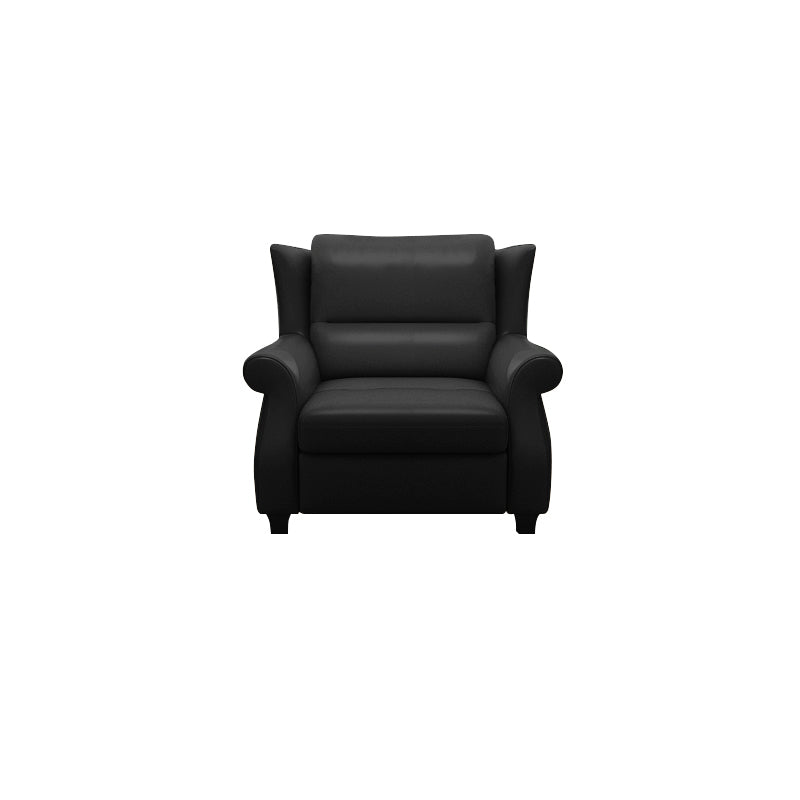 Chaise d’appoint moderne en cuir de luxe et bois massif avec dossier ergonomique et accoudoirs pour salon et chambre 