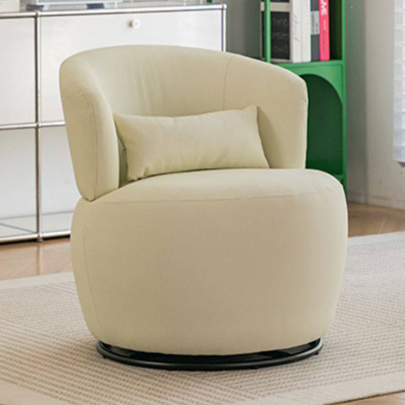 Moderner runder Akzentstuhl im Retro-Stil aus Sperrholz und Stahl mit Drehfunktion, Polsterung und Rückenlehne für das Wohnzimmer 