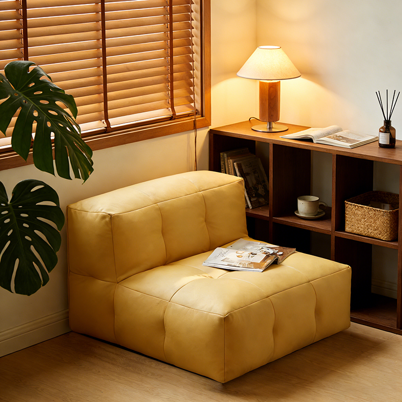 Fauteuil inclinable carré en tissu imperméable au style minimaliste moderne EPP avec surface facile à nettoyer pour salon et chambre 