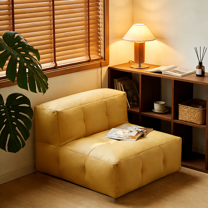 Moderner minimalistischer wasserfester quadratischer Relaxsessel aus synthetischem Stoff und EPP mit pflegeleichter Oberfläche für Wohnzimmer & Schlafzimmer 