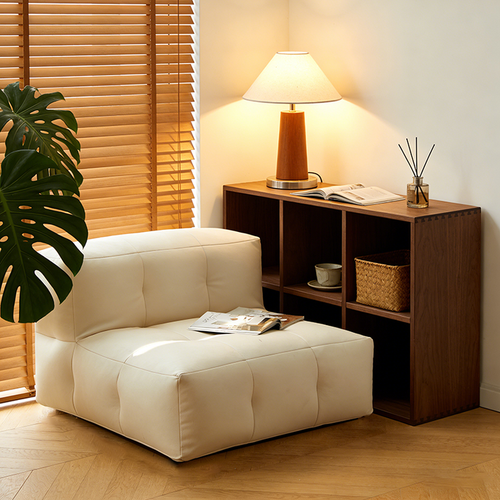 Moderner minimalistischer wasserfester quadratischer Relaxsessel aus synthetischem Stoff und EPP mit pflegeleichter Oberfläche für Wohnzimmer & Schlafzimmer 