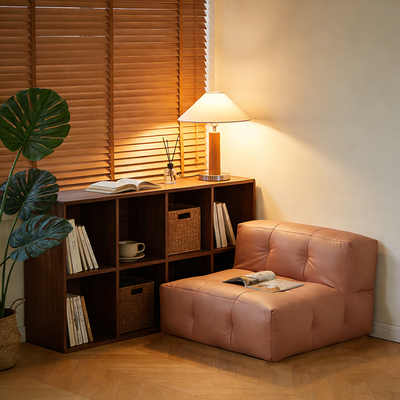 Fauteuil inclinable carré en tissu imperméable au style minimaliste moderne EPP avec surface facile à nettoyer pour salon et chambre 