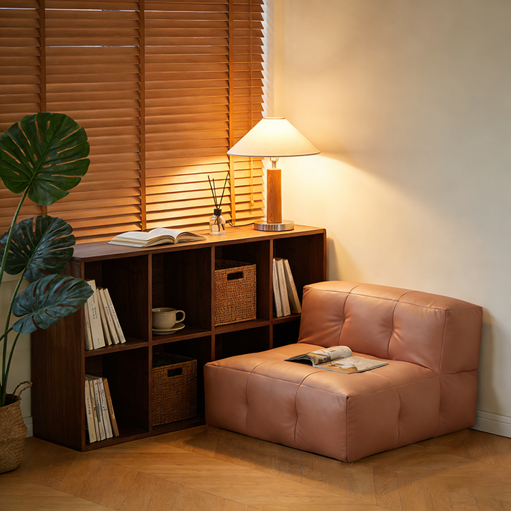 Fauteuil inclinable carré en tissu imperméable au style minimaliste moderne EPP avec surface facile à nettoyer pour salon et chambre 