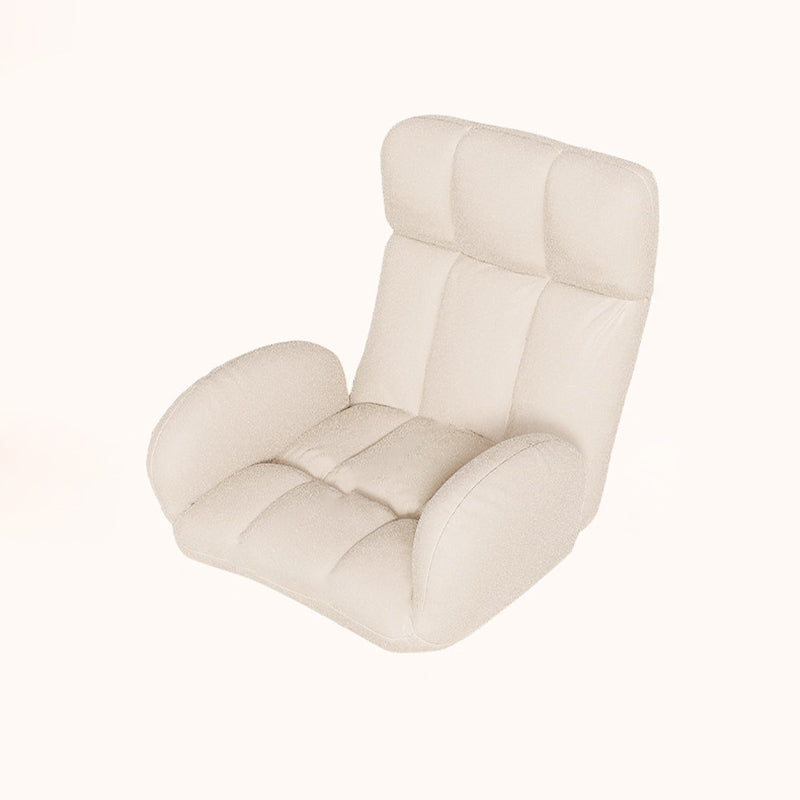 Sillón decorativo rectangular moderno y minimalista de acero y tela sherpa con respaldo y reposabrazos ajustables para dormitorio 