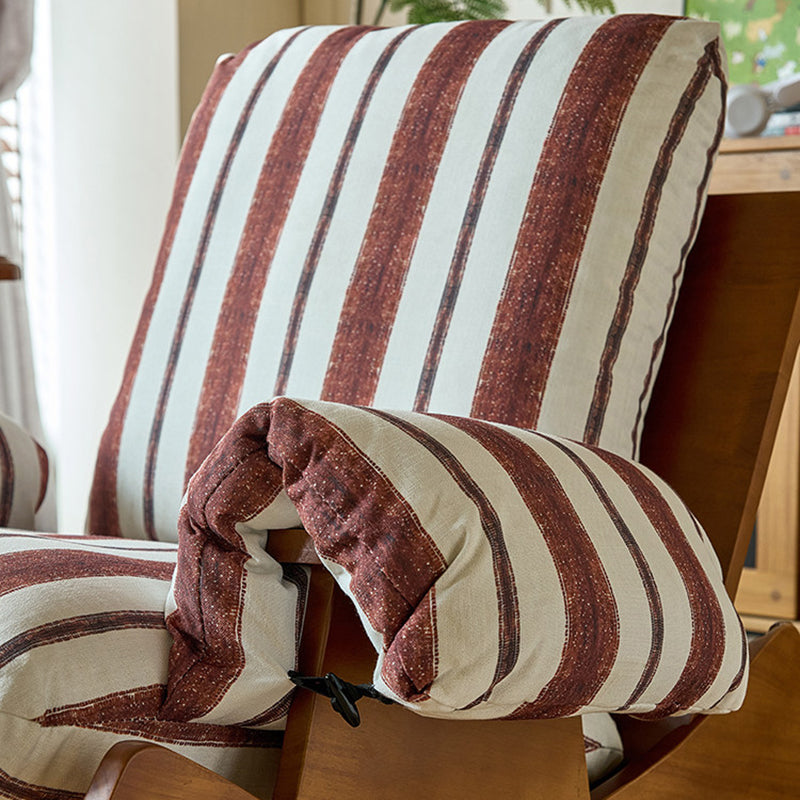 Moderner Retro-Schaukelstuhl aus Massivholz mit Leinen- &amp; Samtbezug, abnehmbarem und waschbarem Design sowie gepolstertem Sitz, Rückenlehne und Armlehnen für das Wohnzimmer 