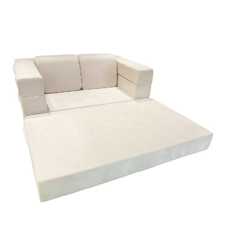 Modern Minimalist Foldable Sofa Bed For Living Room &amp; Bedroom - Chenille Compression Convertible Couch With High Resilience Foam For Small Spaces