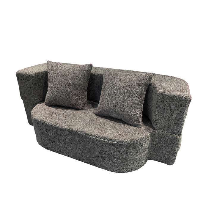 Canapé Sherpa pliable minimaliste moderne - canapé-lit convertible compressible sans cadre avec mousse à haute résilience pour petits espaces 