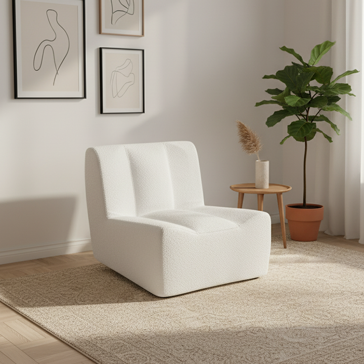 Modern Minimalist Sherpa Compression Sofa - Frame-Free High Resilience Foam Couch For Living Room