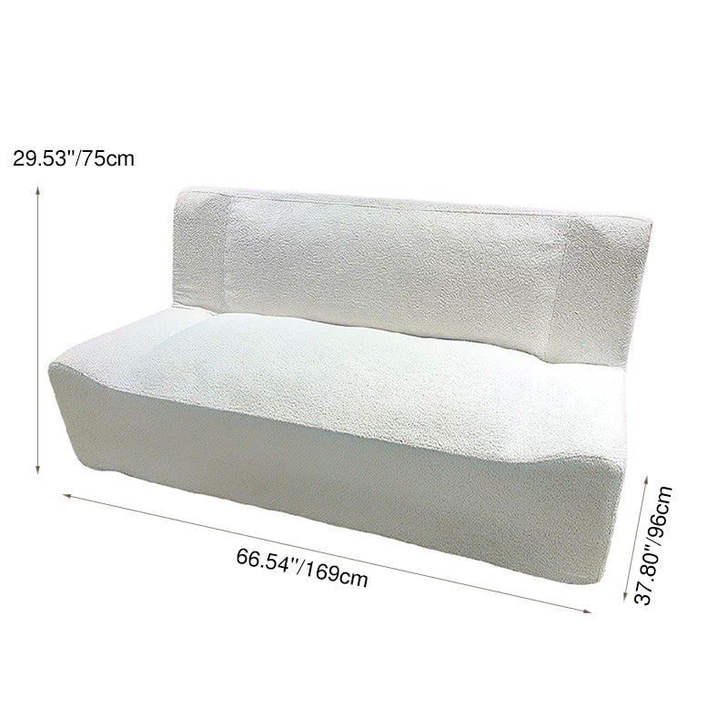 Modern Minimalist Sherpa Compression Sofa - Frame-Free High Resilience Foam Couch For Living Room