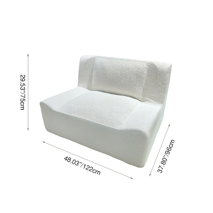 Modern Minimalist Sherpa Compression Sofa - Frame-Free High Resilience Foam Couch For Living Room
