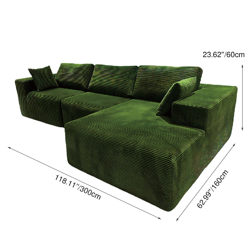 Moderner minimalistischer Cord-Sofa mit Kompressionsabschnitt - Rahmenfreies Hochleistungs-Schaumsofa für das Wohnzimmer 