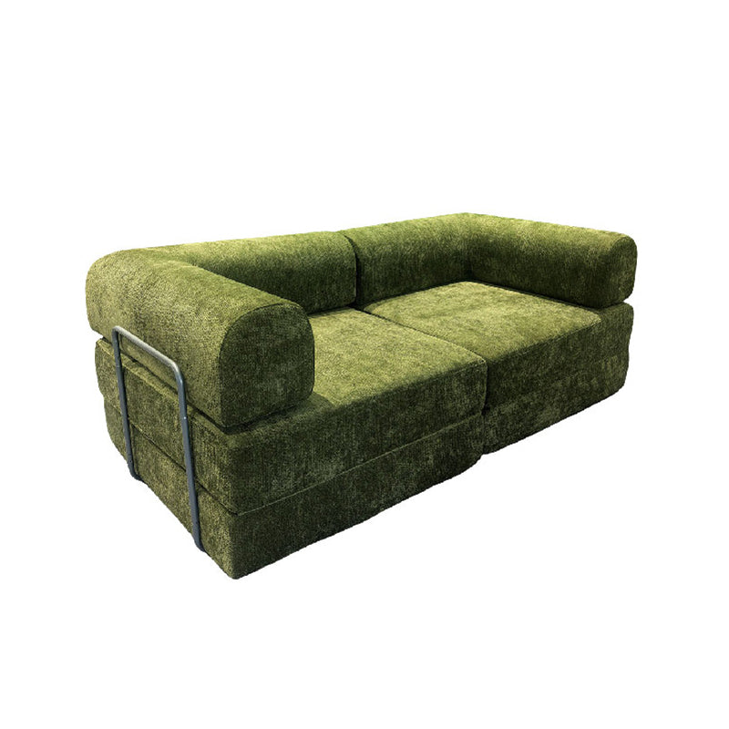 Modern Chenille Convertible Sofa Bed - Compression Foldable Couch With High Resilience Foam And Metal Frame For Living Room &amp; Bedroom