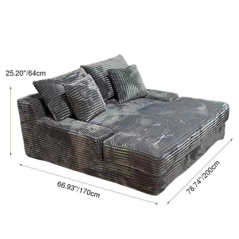 Sofá cama moderno de pana - sofá modular sin marco para el suelo con espuma de alta resiliencia para sala de estar y dormitorio 