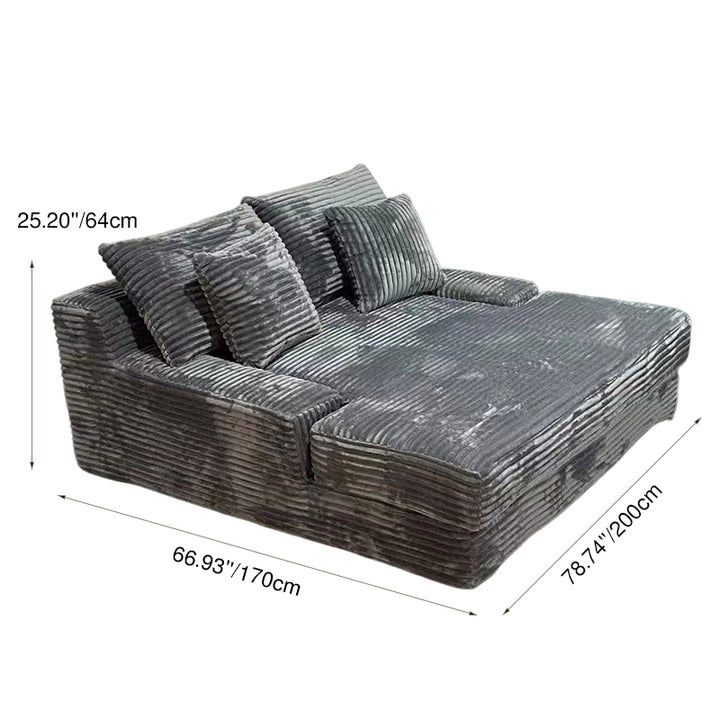 Sofá cama moderno de pana - sofá modular sin marco para el suelo con espuma de alta resiliencia para sala de estar y dormitorio 