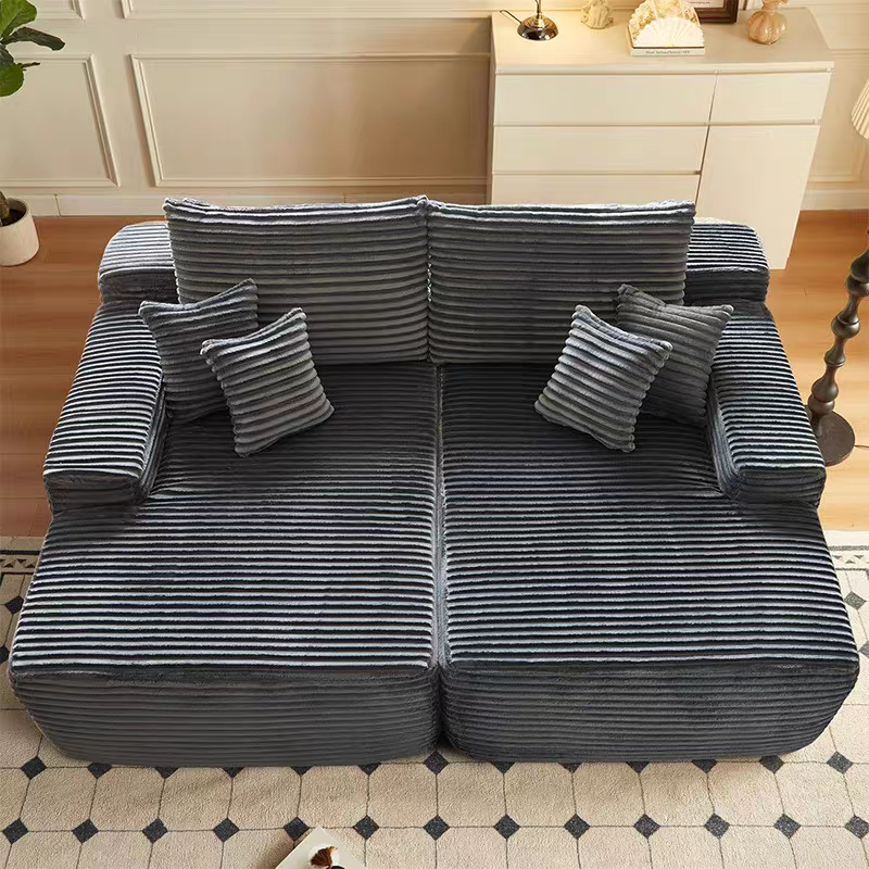 Sofá cama moderno de pana - sofá modular sin marco para el suelo con espuma de alta resiliencia para sala de estar y dormitorio 