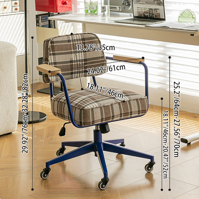 Zeitgenössischer Retro-Drehstuhl aus Aluminiumlegierung, Edelstahlgewebe, mit abgerundeter, verstellbarer Höhe, Armlehnen &amp; Rädern für das Home Office und Schlafzimmer 
