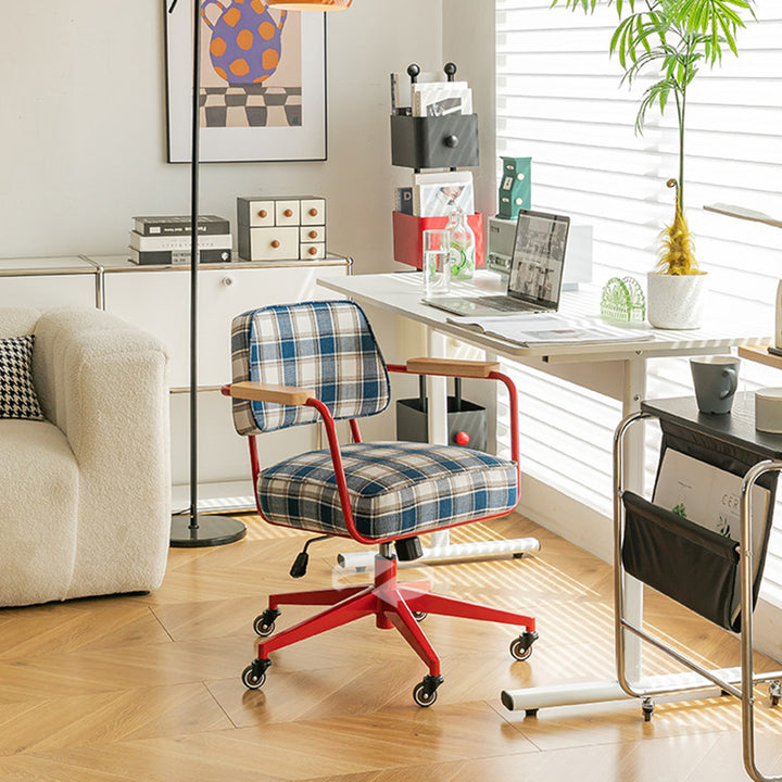 Zeitgenössischer Retro-Drehstuhl aus Aluminiumlegierung, Edelstahlgewebe, mit abgerundeter, verstellbarer Höhe, Armlehnen &amp; Rädern für das Home Office und Schlafzimmer 