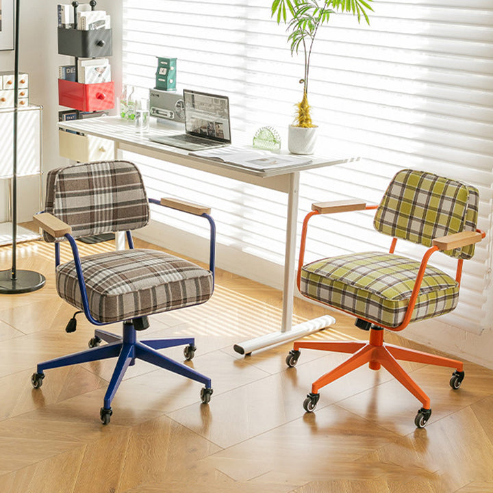 Zeitgenössischer Retro-Drehstuhl aus Aluminiumlegierung, Edelstahlgewebe, mit abgerundeter, verstellbarer Höhe, Armlehnen &amp; Rädern für das Home Office und Schlafzimmer 