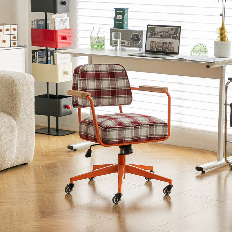 Zeitgenössischer Retro-Drehstuhl aus Aluminiumlegierung, Edelstahlgewebe, mit abgerundeter, verstellbarer Höhe, Armlehnen &amp; Rädern für das Home Office und Schlafzimmer 