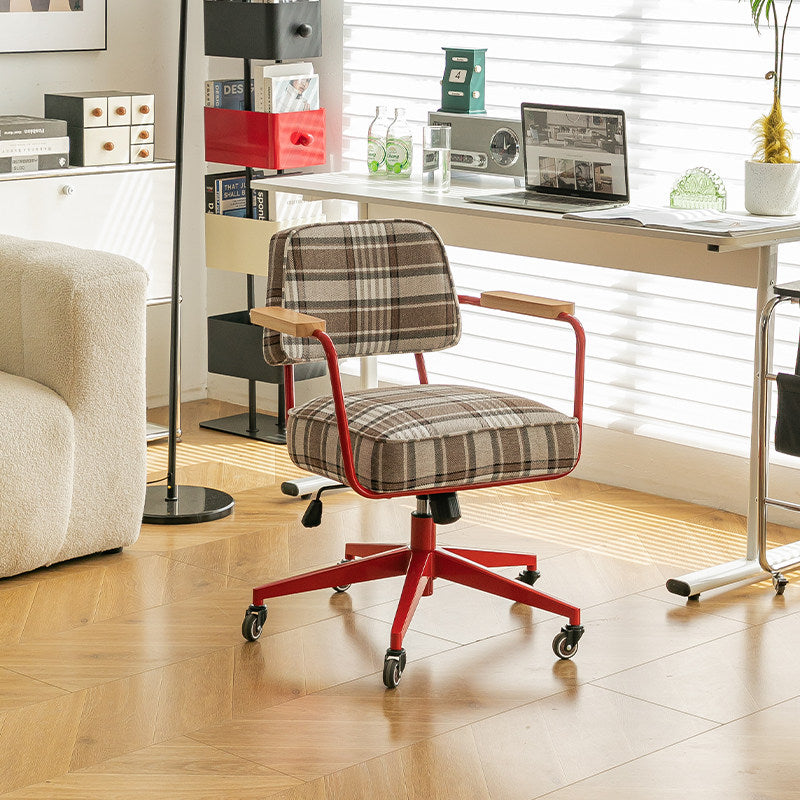 Zeitgenössischer Retro-Drehstuhl aus Aluminiumlegierung, Edelstahlgewebe, mit abgerundeter, verstellbarer Höhe, Armlehnen &amp; Rädern für das Home Office und Schlafzimmer 