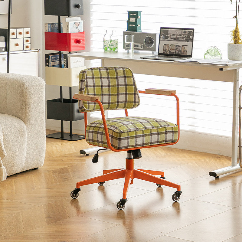 Zeitgenössischer Retro-Drehstuhl aus Aluminiumlegierung, Edelstahlgewebe, mit abgerundeter, verstellbarer Höhe, Armlehnen &amp; Rädern für das Home Office und Schlafzimmer 