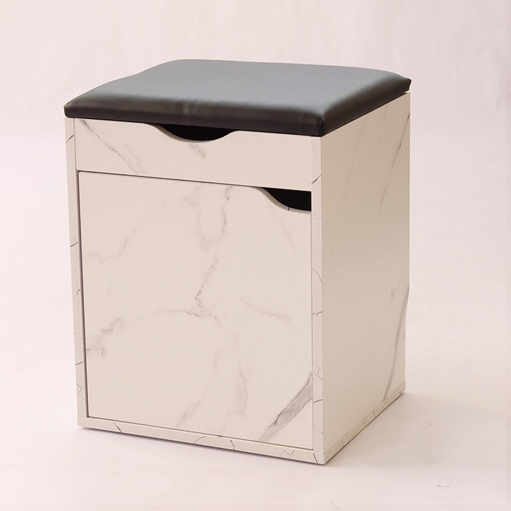 Modern Minimalist Faux Leather Particle Board Rectangular Shoe Bench With 2/3-Tier Storage With Seating For Entryway