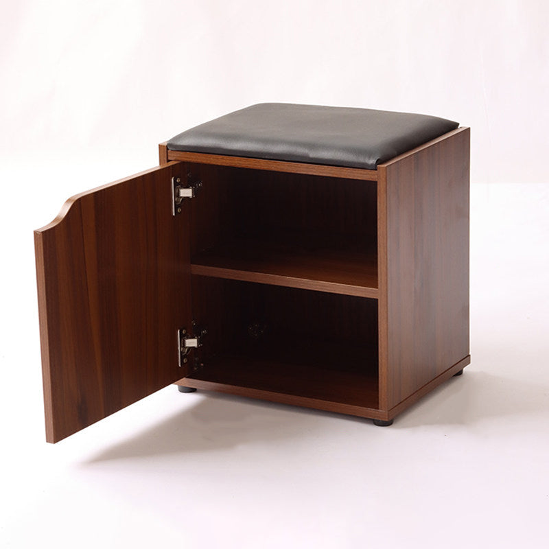 Modern Minimalist Faux Leather Particle Board Rectangular Shoe Bench With 2/3-Tier Storage With Seating For Entryway