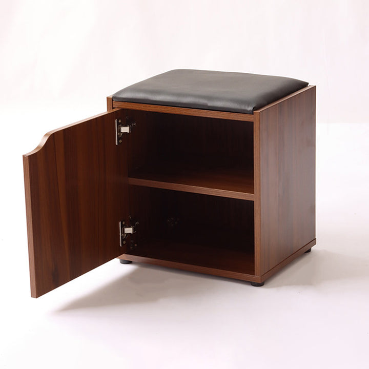 Modern Minimalist Faux Leather Particle Board Rectangular Shoe Bench With 2/3-Tier Storage With Seating For Entryway