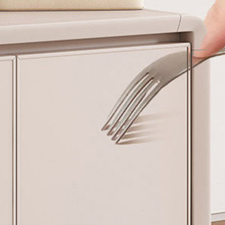 Moderne Luxus Schuhbank aus Aluminiumlegierung mit abgerundeten rechteckigen Ecken und 3-stufigem Stauraum für den Eingangsbereich 