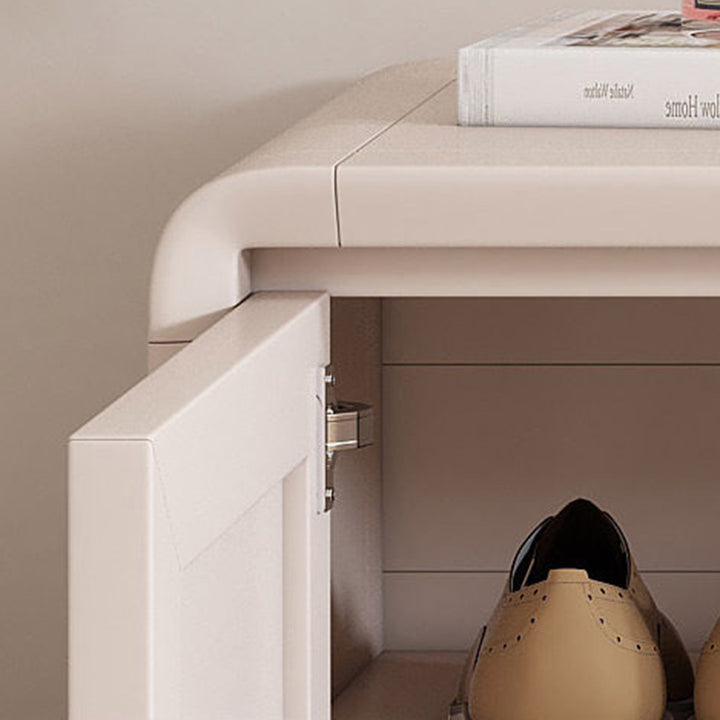 Moderne Luxus Schuhbank aus Aluminiumlegierung mit abgerundeten rechteckigen Ecken und 3-stufigem Stauraum für den Eingangsbereich 