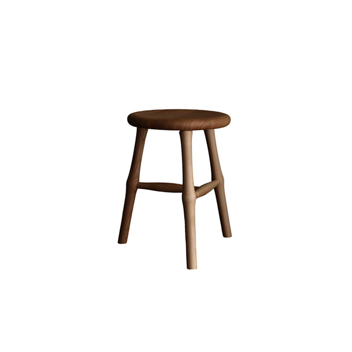 Tabouret rond traditionnel japonais en bois de frêne massif pour salon 