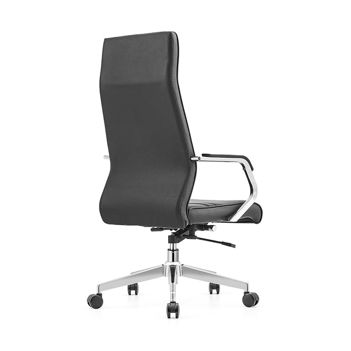 Modern Luxury Ergonomic Office Chair - Leather Executive Desk Chair Plywood &amp; Metal Frame High-Density Foam With Wheels, Swivel, Adjustable Height &amp; Reclining Function