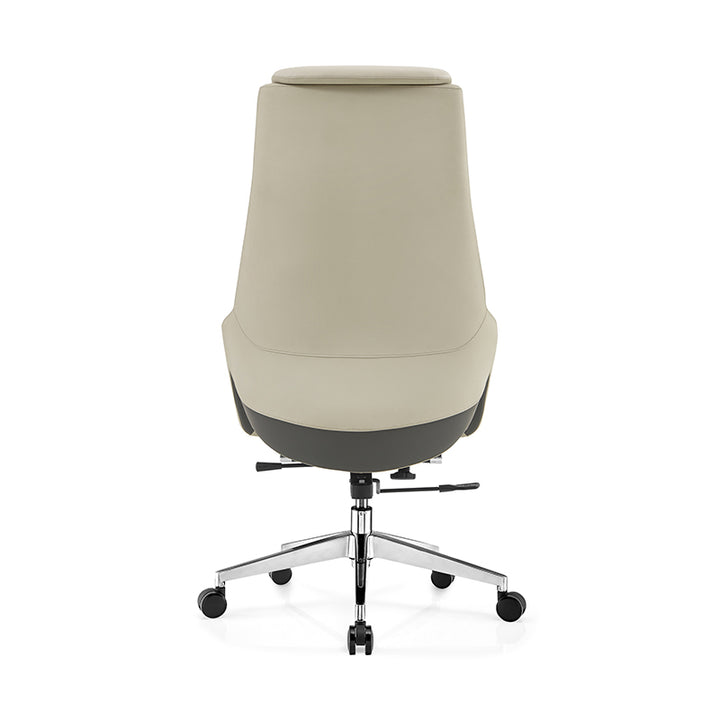 Modern Luxury Ergonomic Executive Office Chair - Adjustable Height Swivel Leather Plywood Metal Desk Chair With Wheels, Reclining Function &amp; Aluminum Base