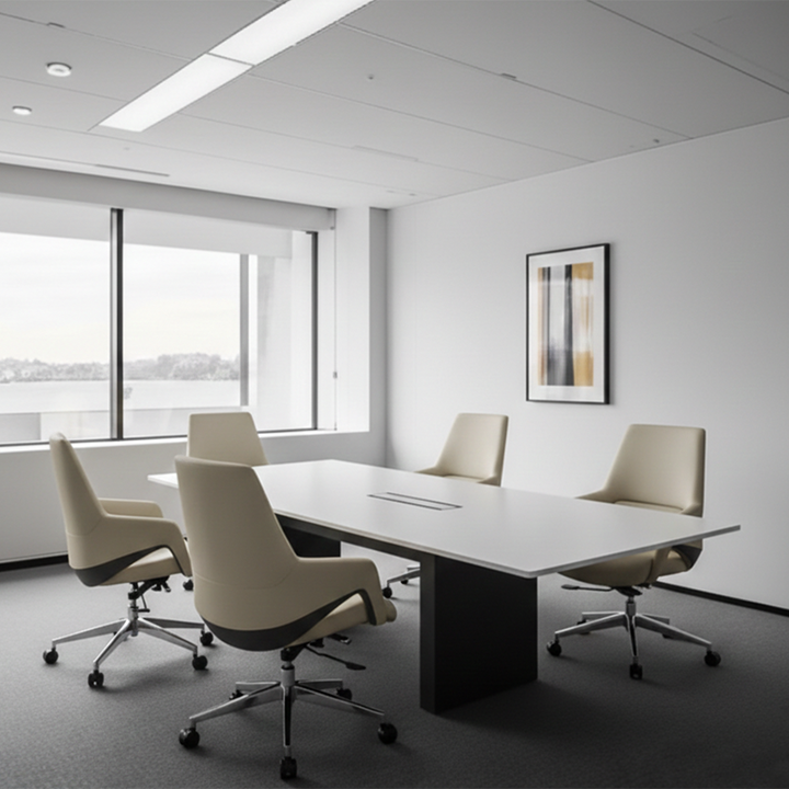 Contemporary Nordic Mid-Back Leather Plywood Metal Office Chair - Ergonomic Executive Desk Chair With Adjustable Height, Swivel Wheels & Reclining Function