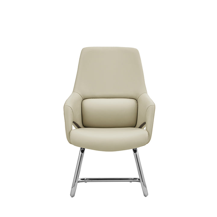 Modern Minimalist Cantilever Plywood Metal Office Chair - Ergonomic Mid-Back Leather Guest Chair For Office &amp; Reception