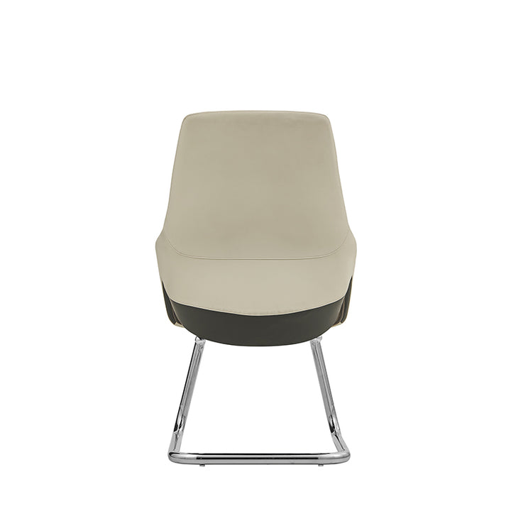 Modern Minimalist Cantilever Plywood Metal Office Chair - Ergonomic Mid-Back Leather Guest Chair For Office &amp; Reception