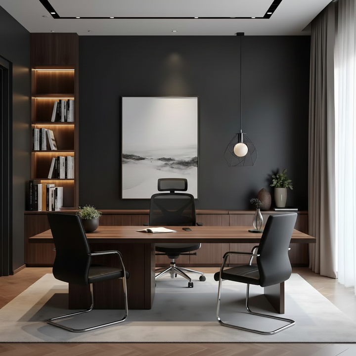Modern Minimalist Leather Plywood Metal Conference Chair Ergonomic Guest Desk Chair Sled Base Executive Meeting Chair For Office Reception Set Of 4