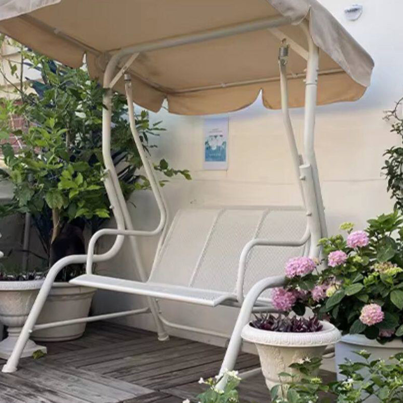Moderner minimalistischer Hängesessel mit Dreiecksrahmen aus Edelstahl, Eisen, PVC und Stoff, wasserdichter Schaukelstuhl zum Aufhängen für den Außenbereich 