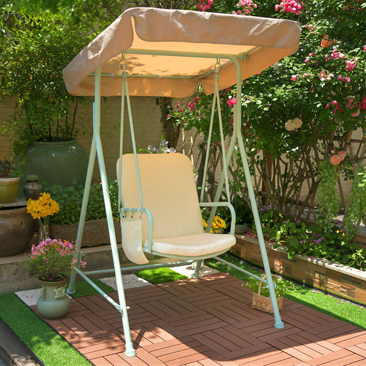 Modern Minimalist Stainless Steel Iron PVC Fabric Triangle Frame Swing Chair Waterproof Hanging Rocking Chair For Outdoor
