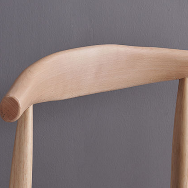 Moderner nordischer Esszimmerstuhl aus massivem Gummibaumholz &amp; Sperrholz mit Kunstleder in Hornform und Rückenlehne für Esszimmer &amp; Wohnzimmer 