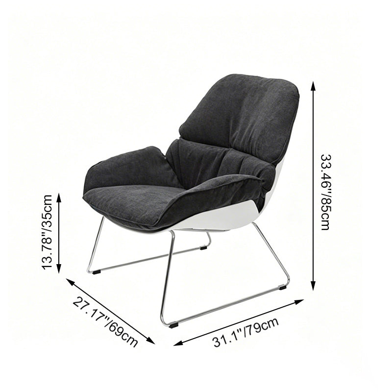 Contemporary Nordic Reception Chair - Upholstered PP Fabric Lounge Chair With Steel Frame For Office, Cafe &amp; Living Room