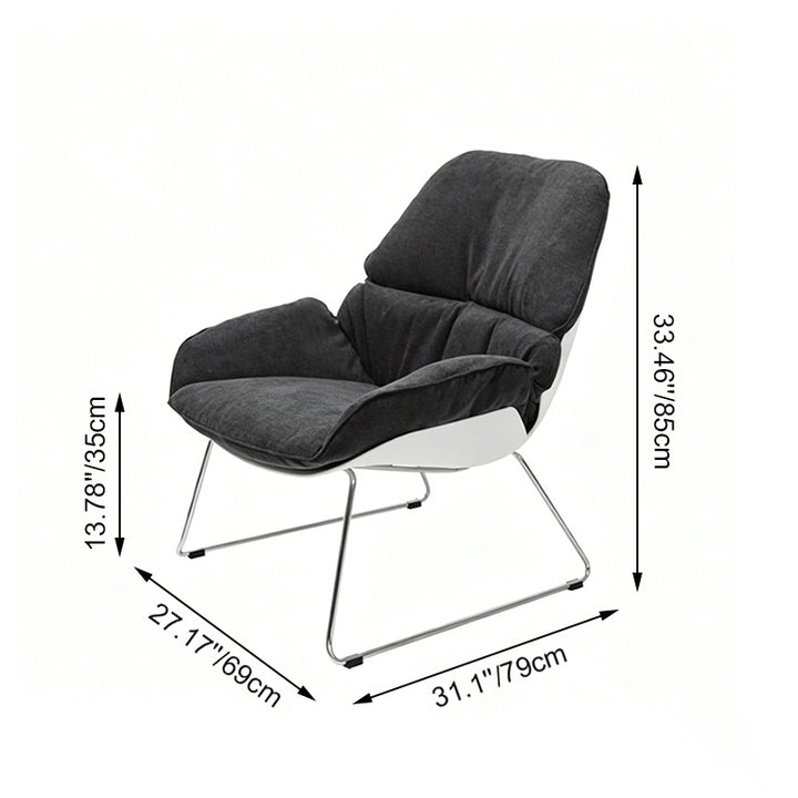 Contemporary Nordic Reception Chair - Upholstered PP Fabric Lounge Chair With Steel Frame For Office, Cafe &amp; Living Room