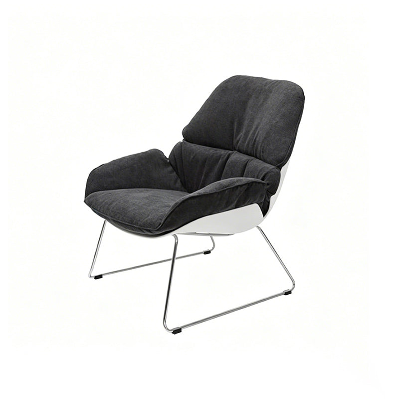 Contemporary Nordic Reception Chair - Upholstered PP Fabric Lounge Chair With Steel Frame For Office, Cafe &amp; Living Room