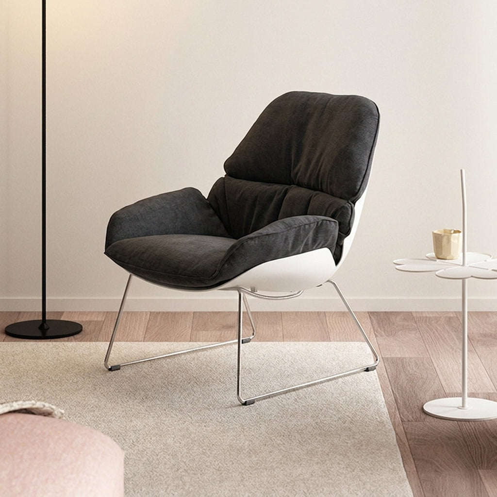 Contemporary Nordic Reception Chair - Upholstered PP Fabric Lounge Chair With Steel Frame For Office, Cafe &amp; Living Room