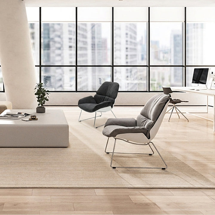 Contemporary Nordic Reception Chair - Upholstered PP Fabric Lounge Chair With Steel Frame For Office, Cafe &amp; Living Room