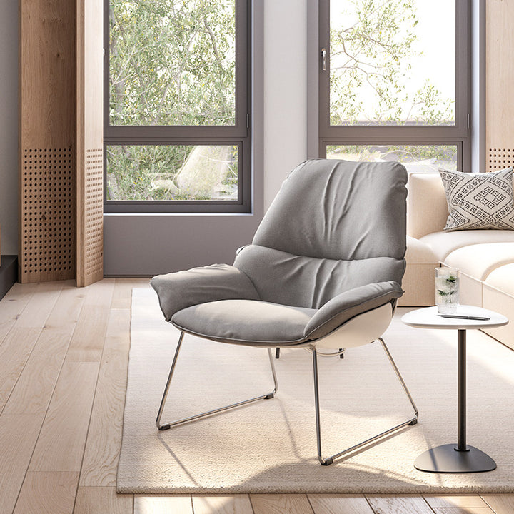 Contemporary Nordic Reception Chair - Upholstered PP Fabric Lounge Chair With Steel Frame For Office, Cafe & Living Room